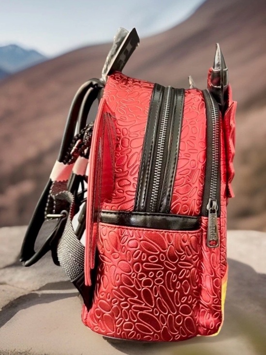 NEW Loungefly Shiny Metallic Red DRAGON Backpack Books-A-Million BAM Exclusive